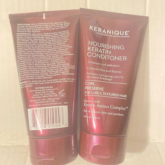 🛍️ Keranique Nourishing Keratin Conditioner-curl Preserve 4.5 FL . OZ/ 133mL💥 - Picture 3 of 5